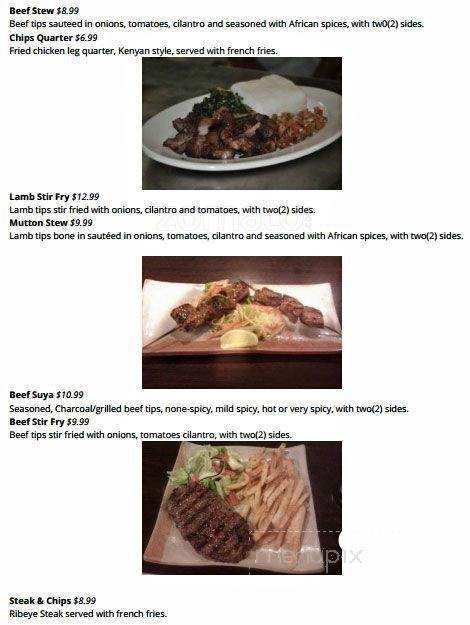 Afrika Fusion - Dallas, TX menu_pic