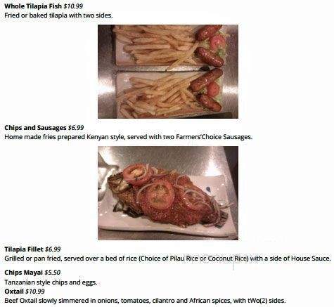 Afrika Fusion - Dallas, TX menu_pic