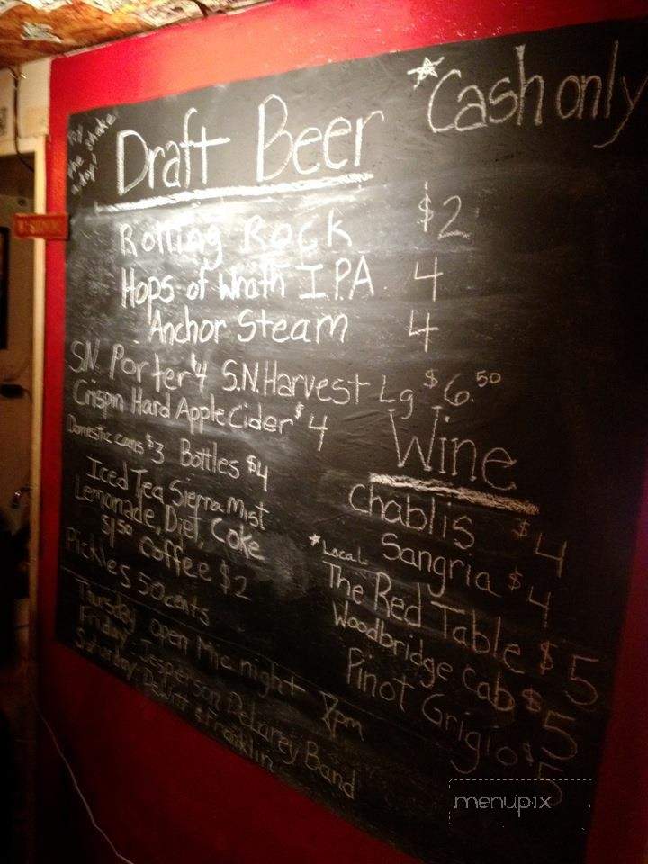 Hideout Saloon - Mariposa, CA menu_pic