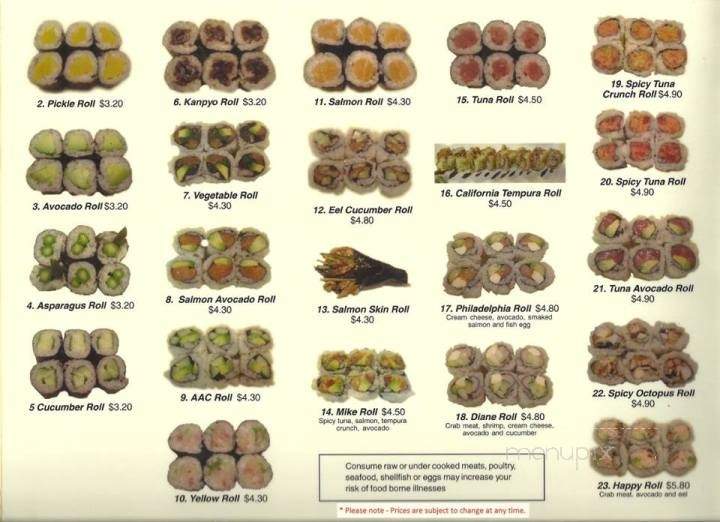 Happy Sushi - Waterford Charter Township, MI menu_pic