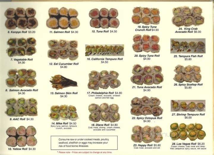 Happy Sushi - Waterford Charter Township, MI menu_pic