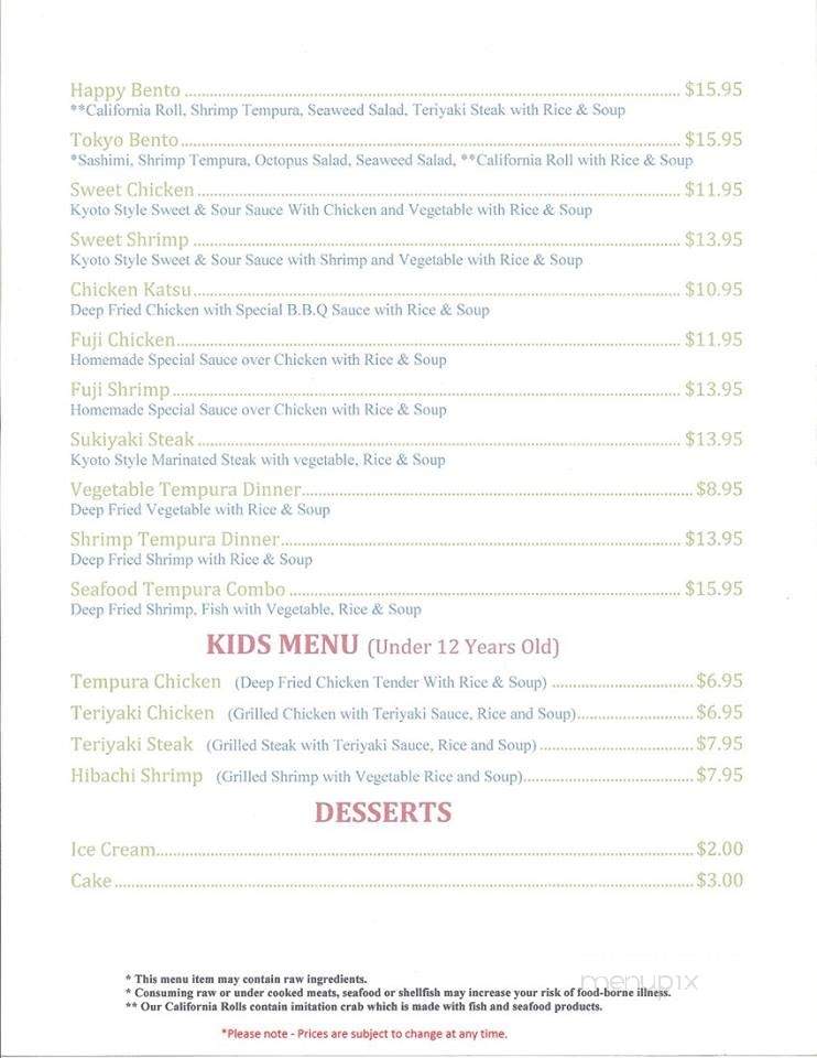 Happy Sushi - Waterford Charter Township, MI menu_pic