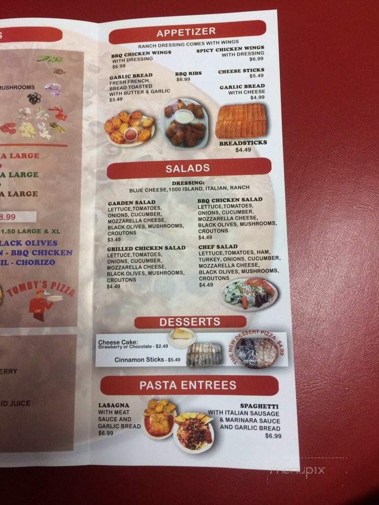 Tumby's Pizza - Los Angeles, CA menu_pic