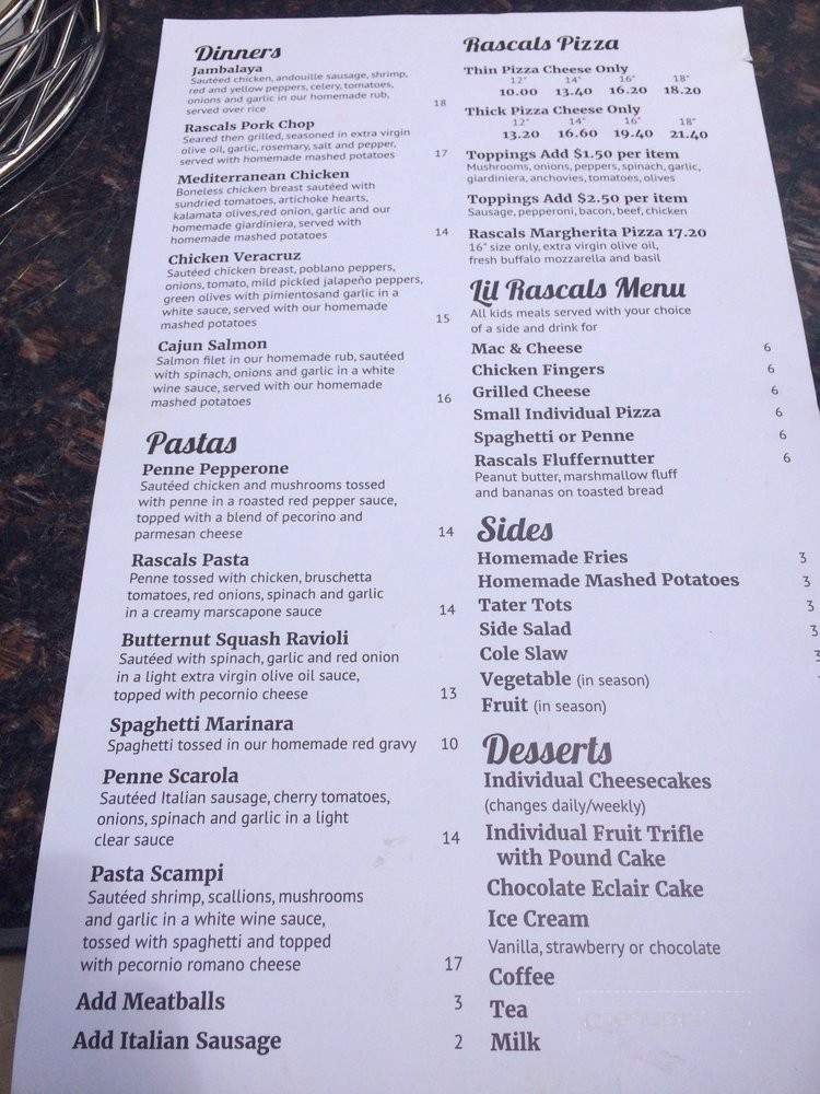 Rascals Tavern and Grill - Geneva, IL menu_pic