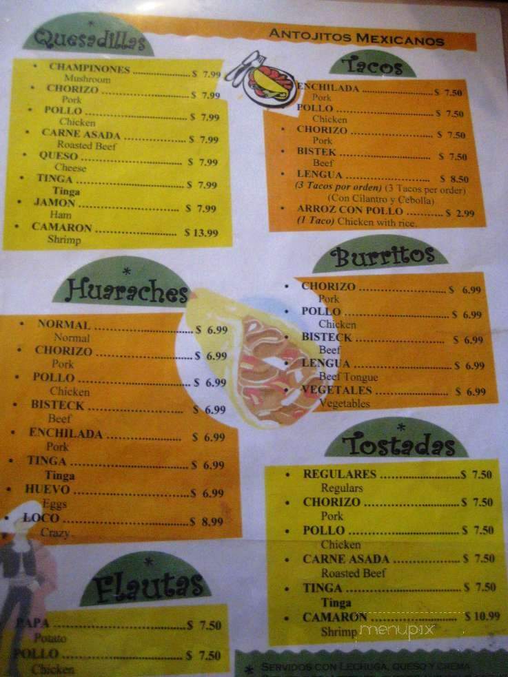 Los Mariachis Spanish Restaurant - Baltimore, MD menu_pic