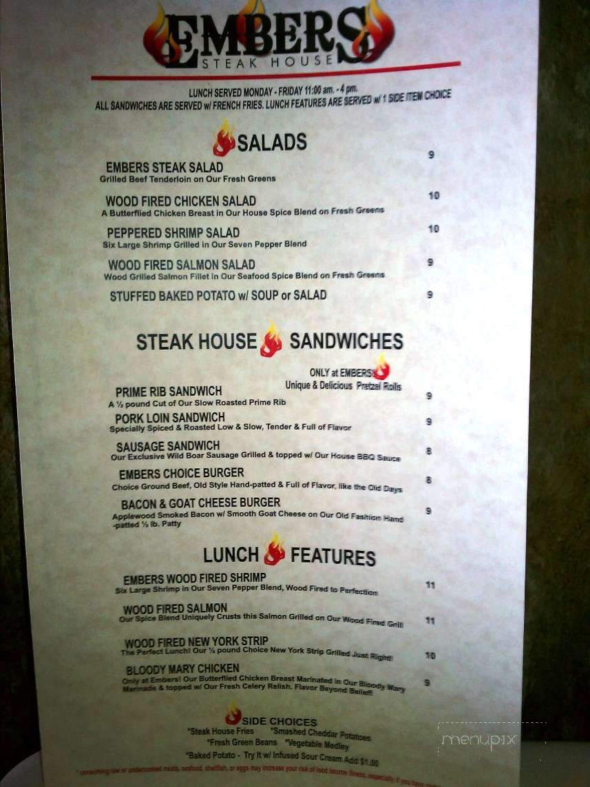 Embers Steakhouse - Albuquerque, NM menu_pic