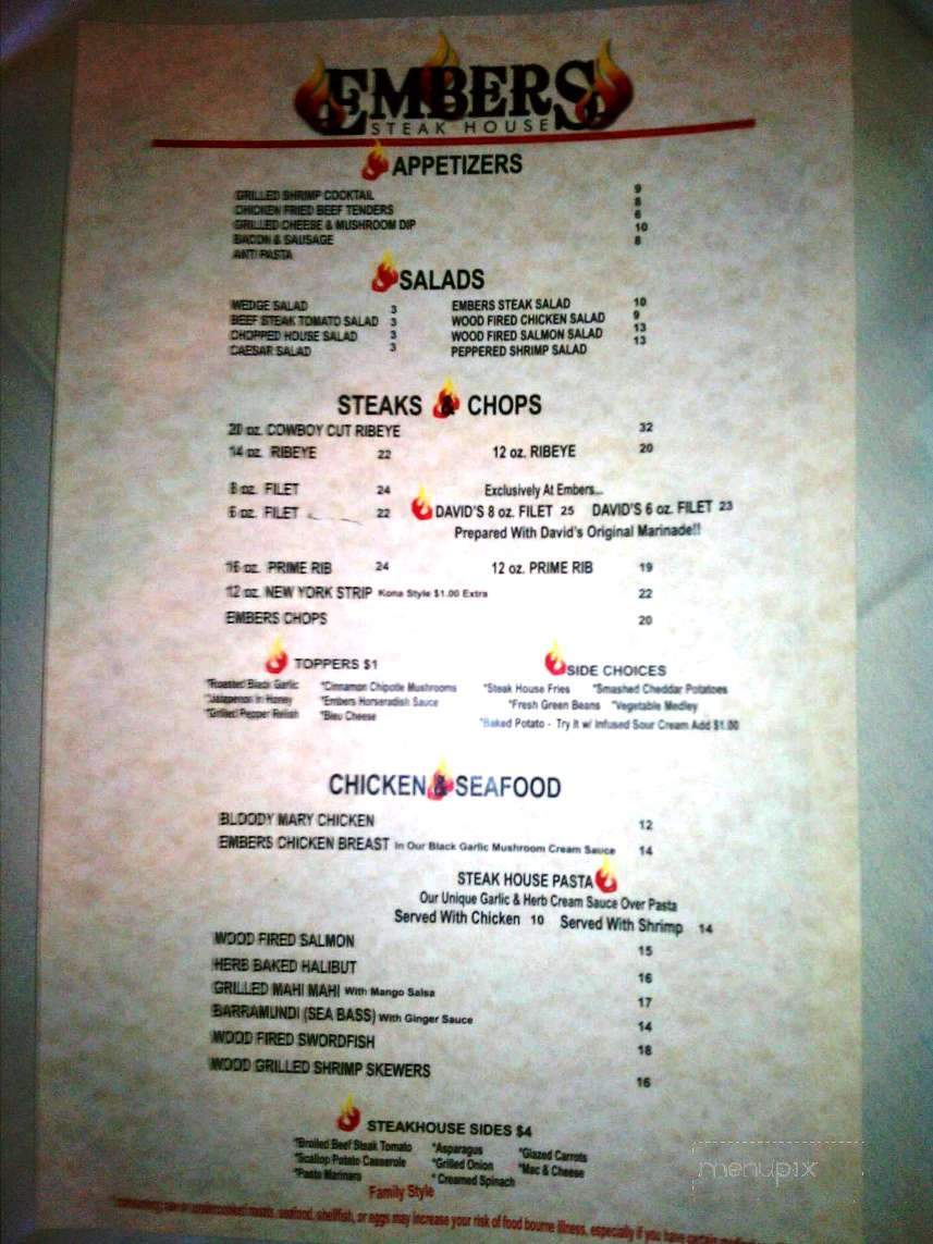 Embers Steakhouse - Albuquerque, NM menu_pic