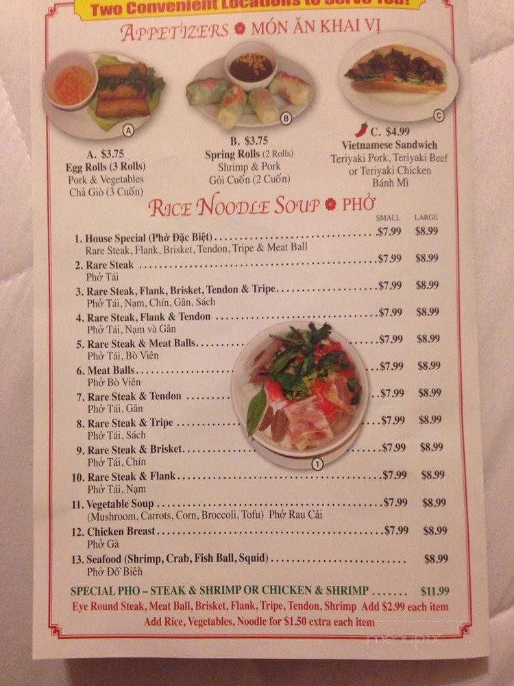 Pho Na Vietnamese Cuisine - Desert Hot Springs, CA menu_pic