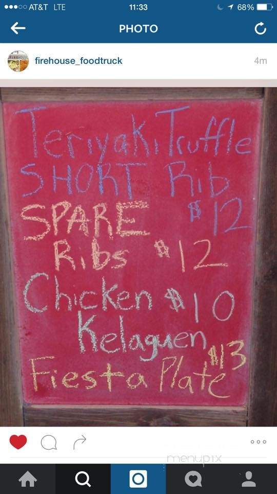 Firehouse Food Truck - Honolulu, HI menu_pic