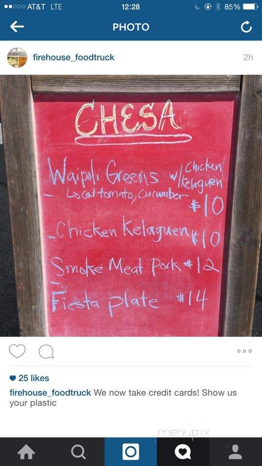Firehouse Food Truck - Honolulu, HI menu_pic