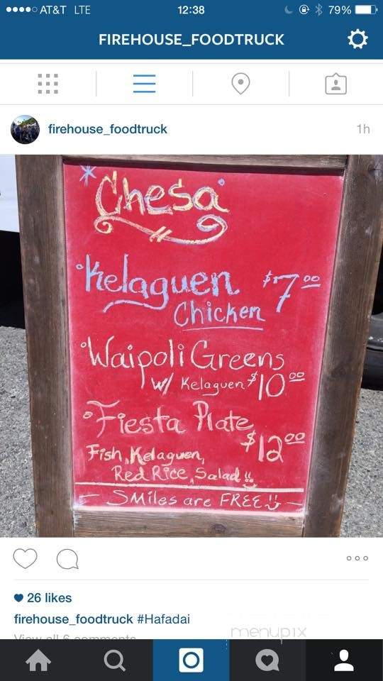 Firehouse Food Truck - Honolulu, HI menu_pic