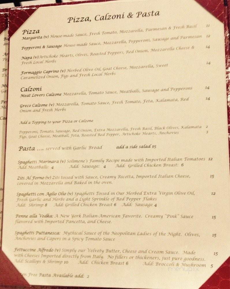 Solimene's Italian Restaurant - Waikoloa Village, HI menu_pic
