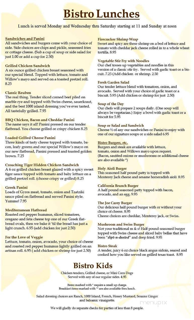 The Bistro - North Utica, IL menu_pic