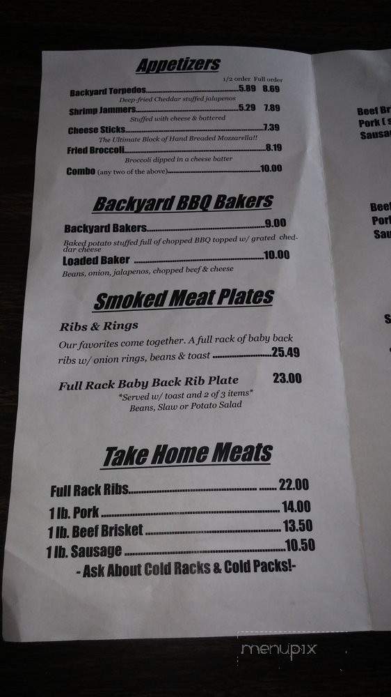 Backyard Barbeque Co. - Magnolia, AR menu_pic