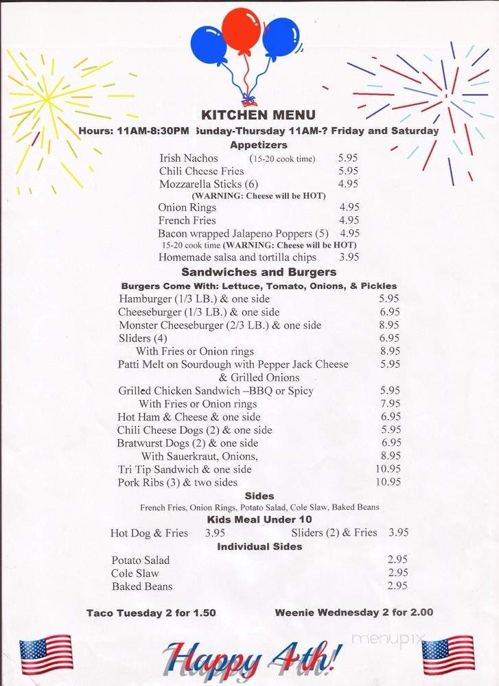 PK's Roadhouse - Lake Elsinore, CA menu_pic
