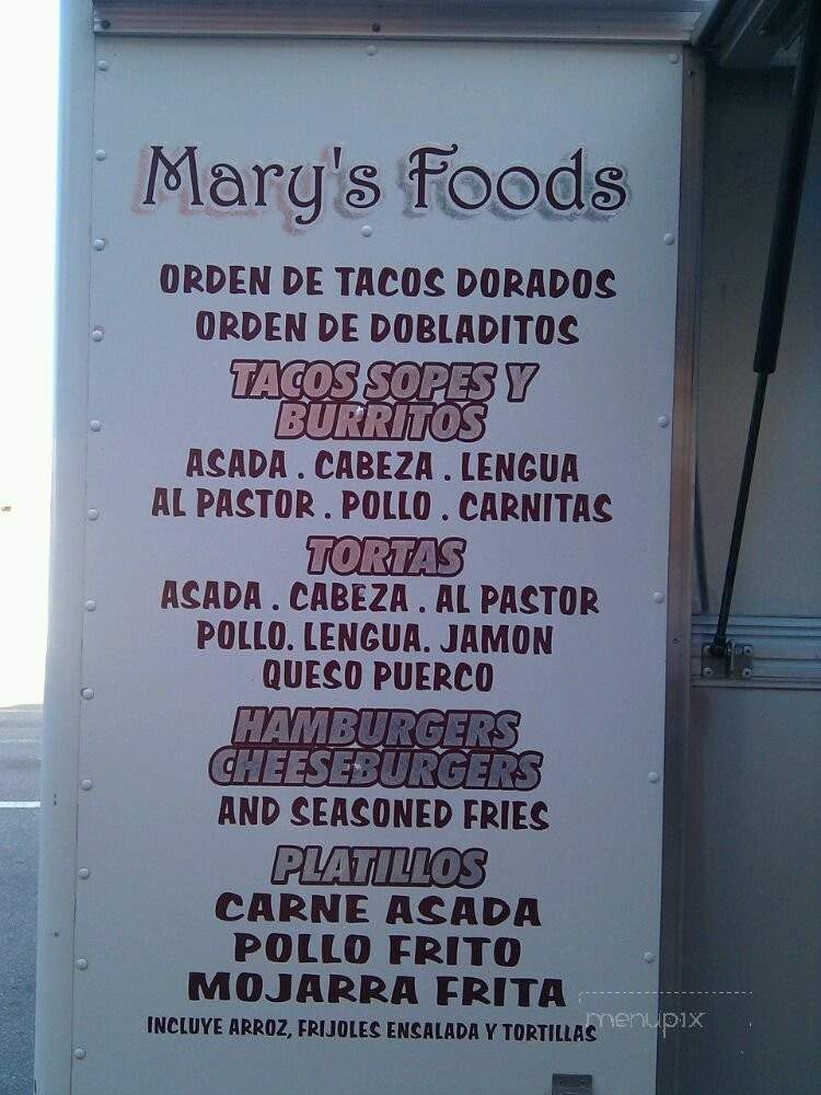 Mary's Taco Truck - Los Angeles, CA menu_pic
