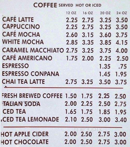 Ugly Bean Coffee - Tacoma, WA menu_pic