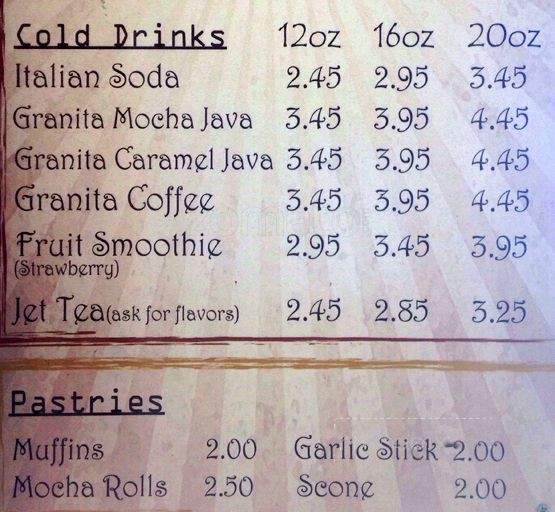 Ugly Bean Coffee - Tacoma, WA menu_pic