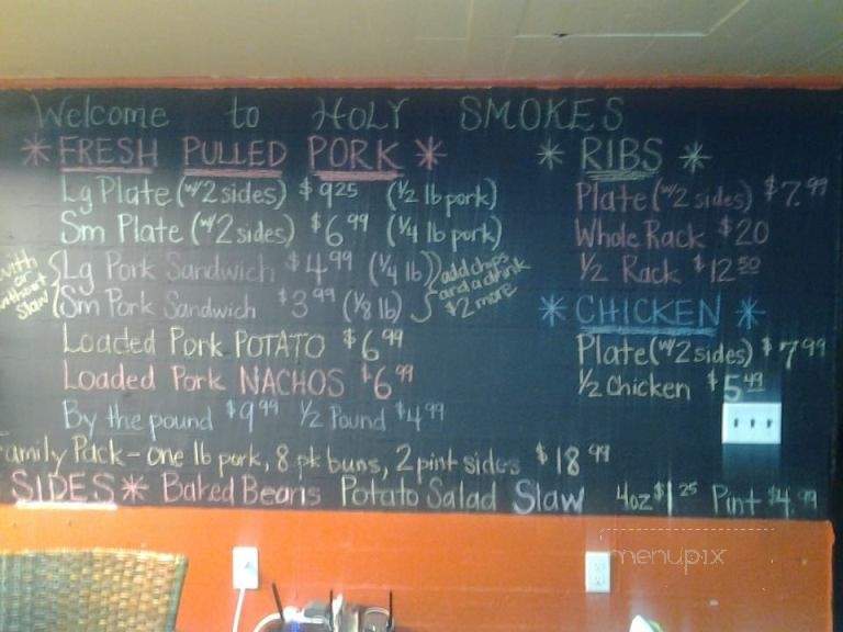 Holy Smokes BBQ - Scottsboro, AL menu_pic