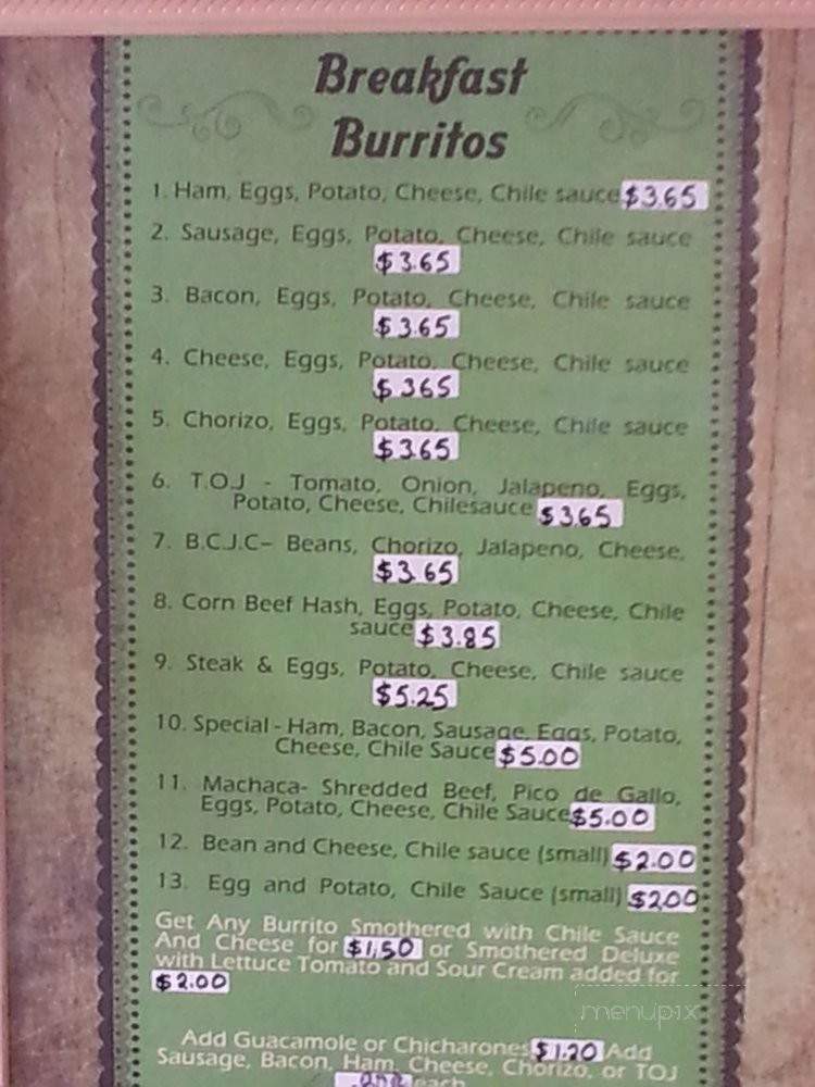 Burro King - Denver, CO menu_pic
