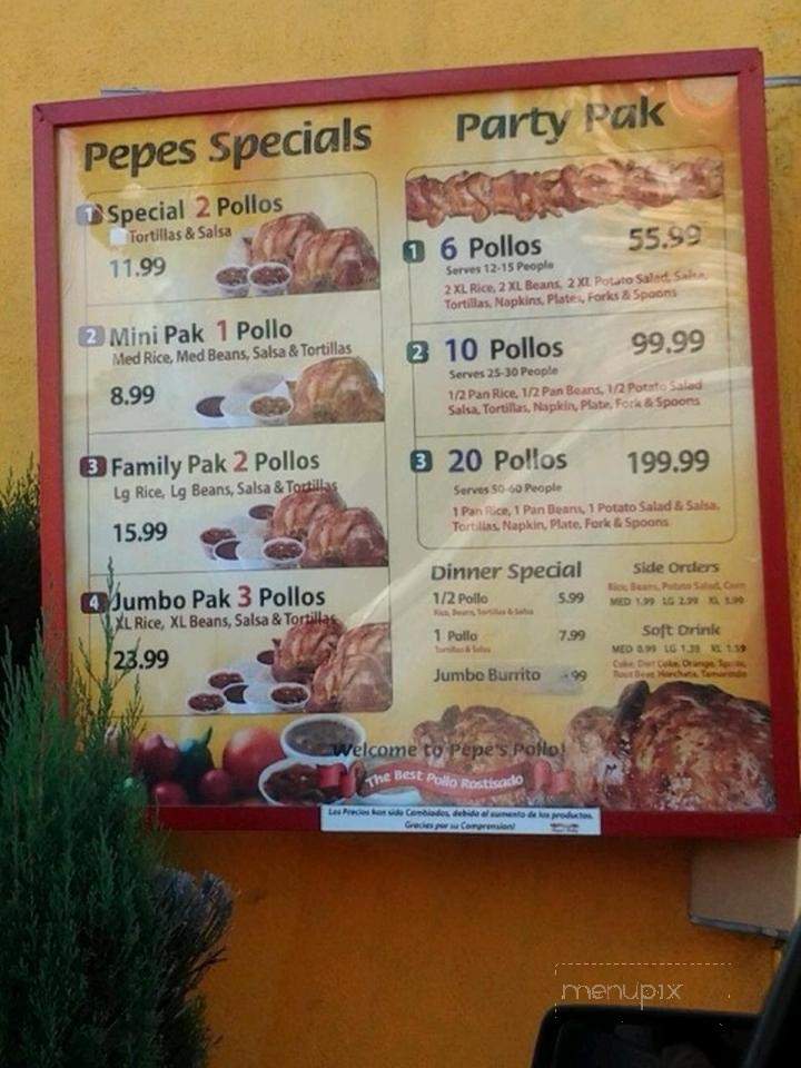 Pepe's Pollo - Lynwood, CA menu_pic