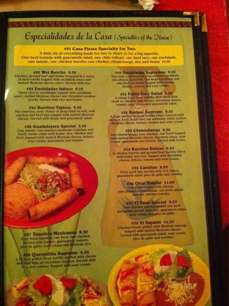 Casa Fiesta Mexican Restaurant - Norwalk, OH menu_pic