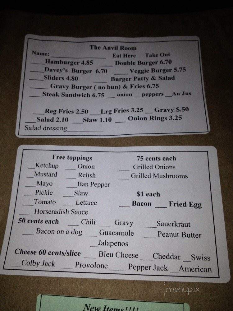 The Anvil Room - Forsyth, GA menu_pic