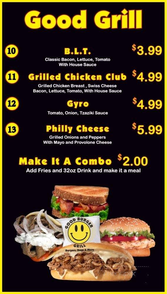 Online Menu of Good Burger Grill, Queen Creek, AZ
