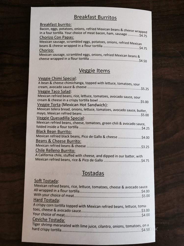 Rose City Taqueria - Portland, OR menu_pic