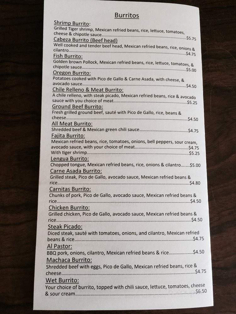 Rose City Taqueria - Portland, OR menu_pic