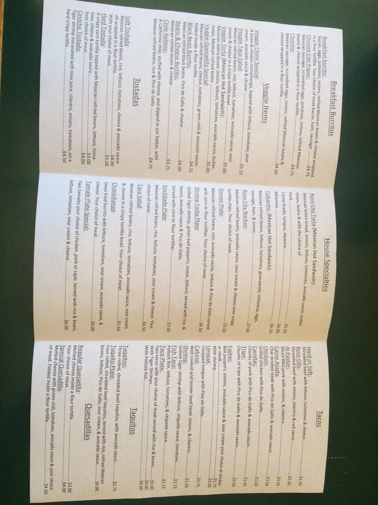 Rose City Taqueria - Portland, OR menu_pic