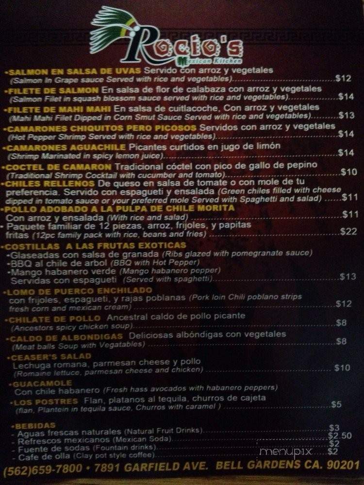 Rocio's Mexican Kitchen - Bell Gardens, CA menu_pic