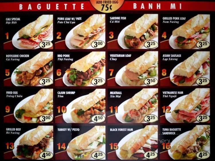 Cali Baguette Express - San Diego, CA menu_pic