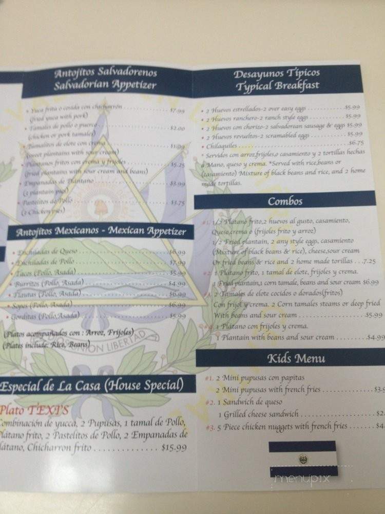 Pupuseria Texis - La Puente, CA menu_pic