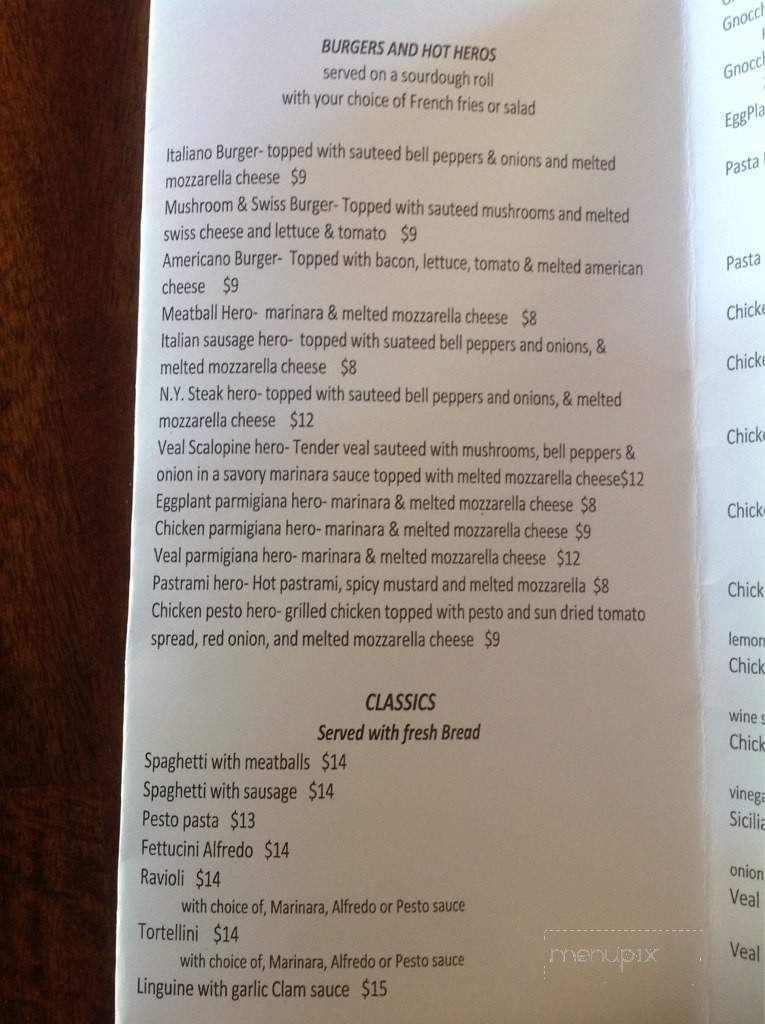 Sicily's Italian Restaurant - Hidden Valley Lake, CA menu_pic