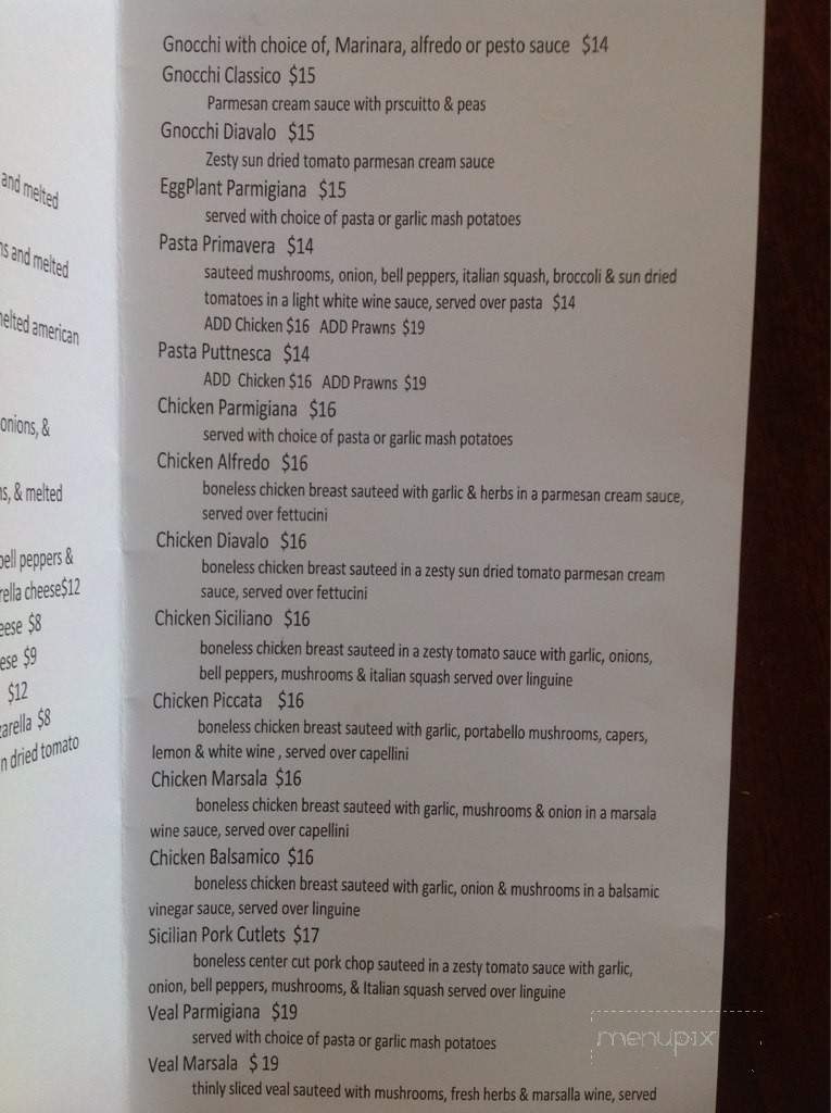Sicily's Italian Restaurant - Hidden Valley Lake, CA menu_pic