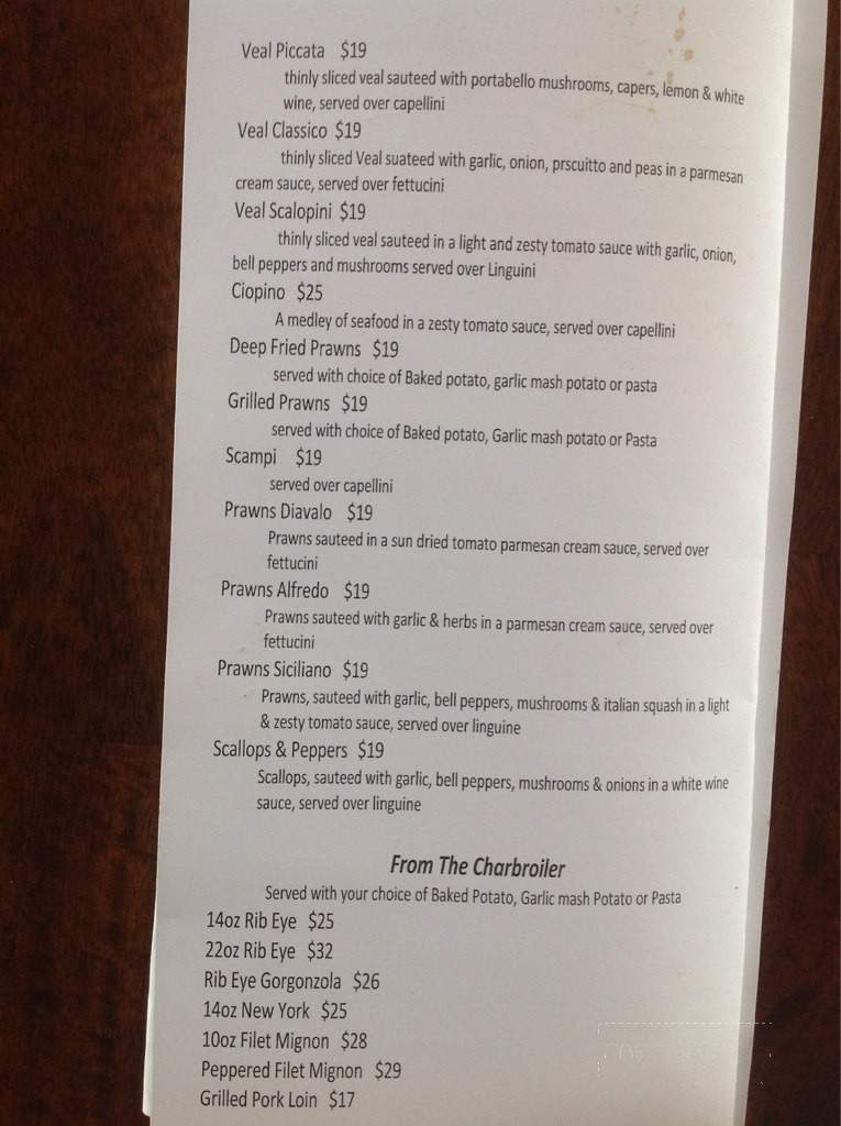 Sicily's Italian Restaurant - Hidden Valley Lake, CA menu_pic