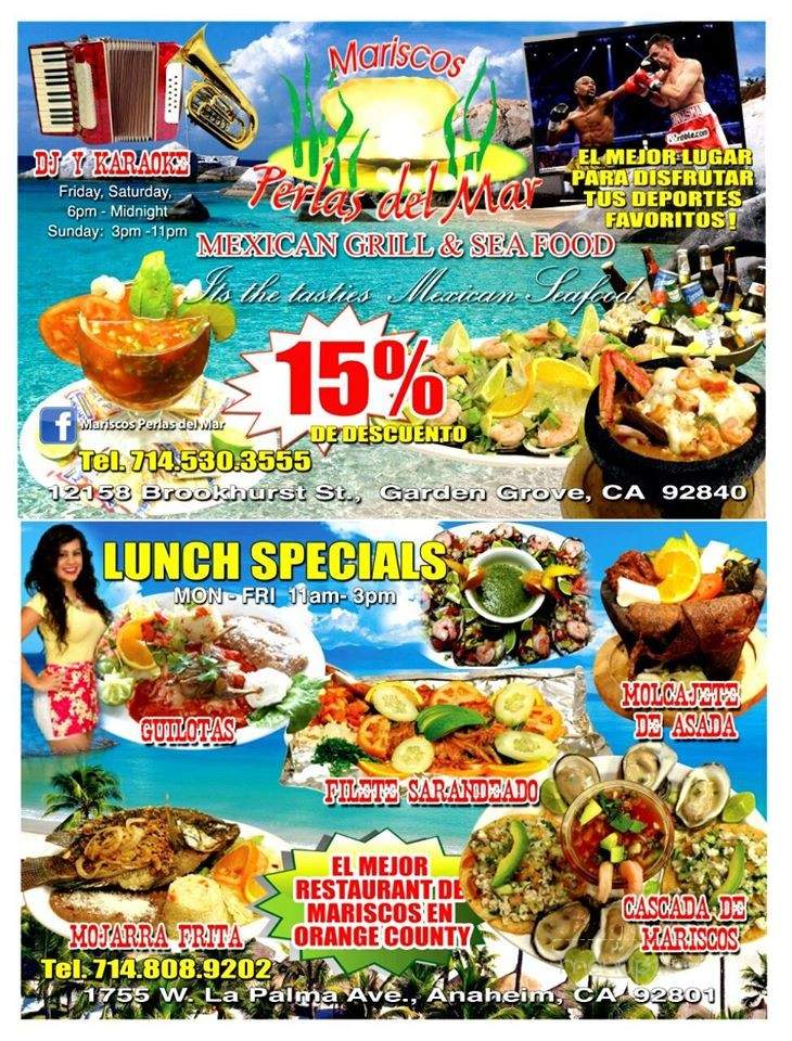 Mariscos Perlas Del Mar - Garden Grove, CA menu_pic