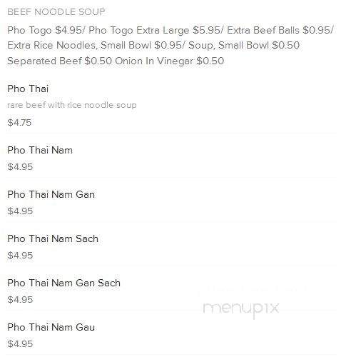 Pho A-9 Restaurant - Garden Grove, CA menu_pic