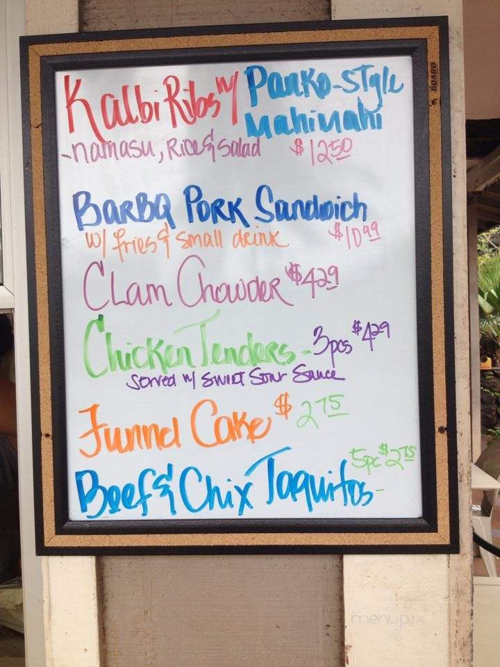 Mana'e Goods & Grindz - Kaunakakai, HI menu_pic