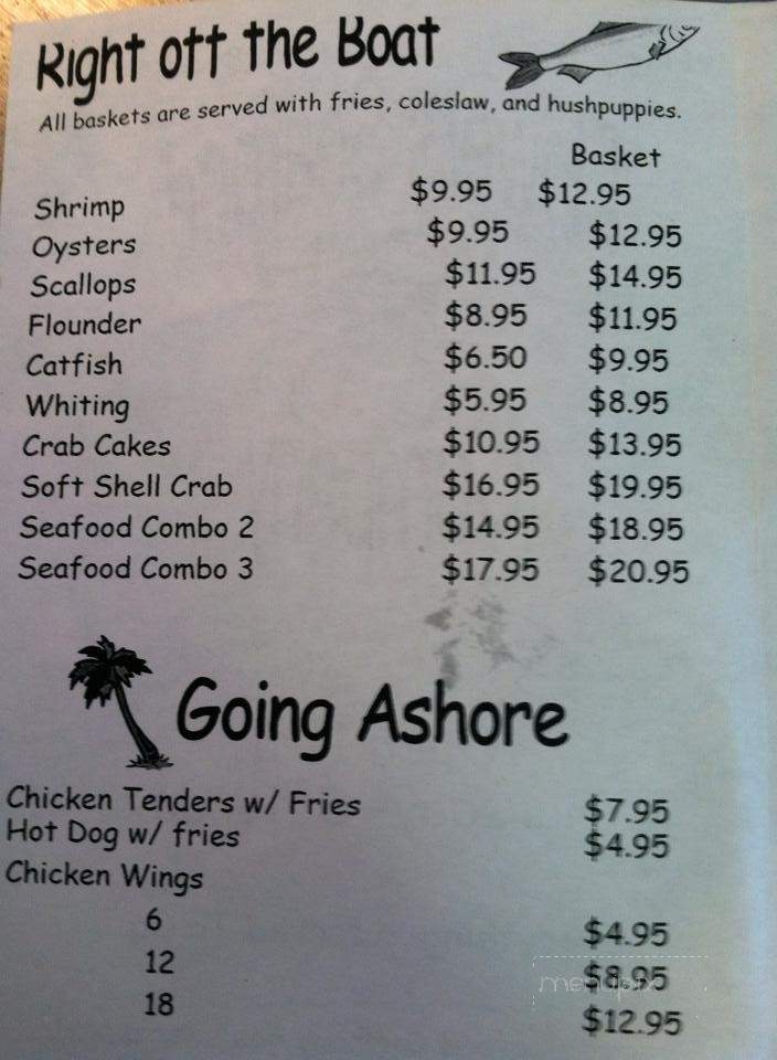 Flowers Seafood - Edisto Island, SC menu_pic
