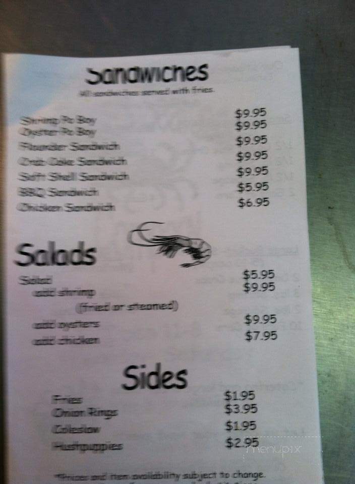 Flowers Seafood - Edisto Island, SC menu_pic