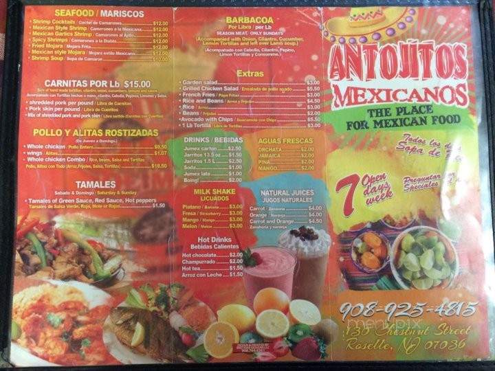 Antojitos Mexicanos - Roselle, NJ menu_pic