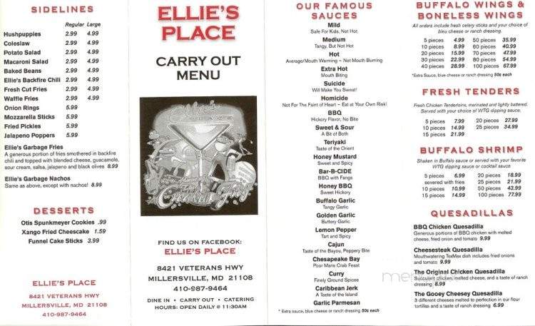Ellie's Place - Millersville, MD menu_pic