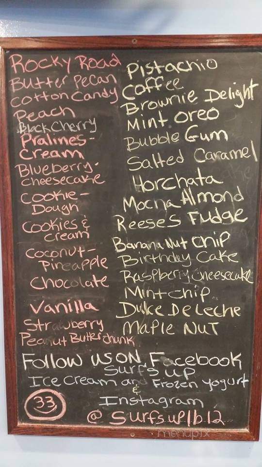 Surfs Up Ice Cream - Los Banos, CA menu_pic