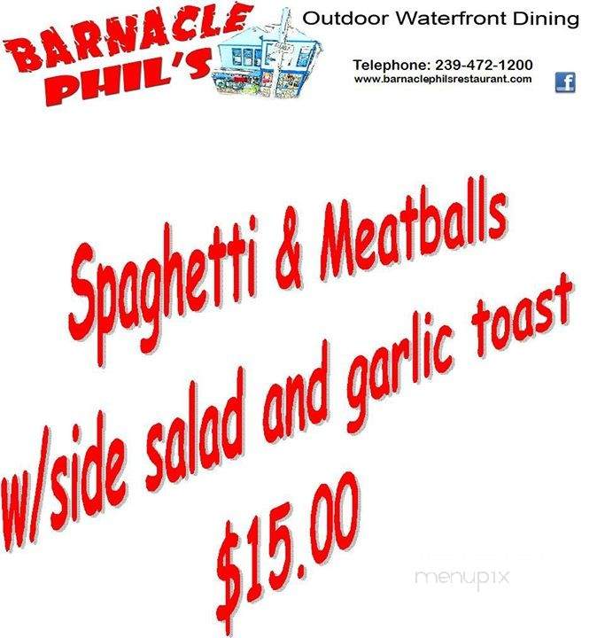 Barnacle Phil's - Captiva, FL menu_pic