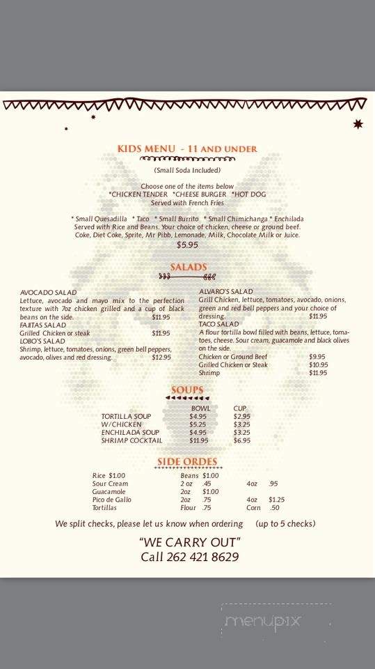 Lobo's Place Mexican - Grafton, WI menu_pic