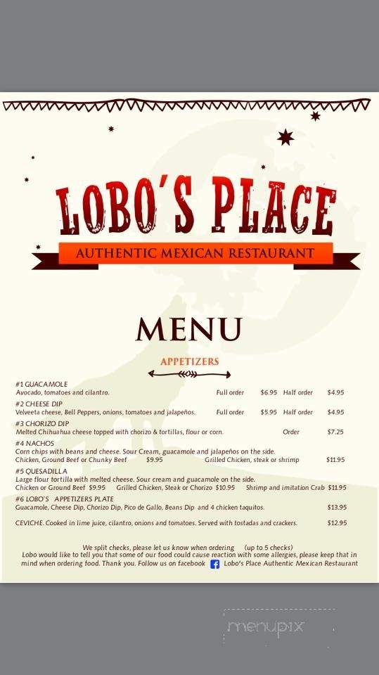 Lobo's Place Mexican - Grafton, WI menu_pic