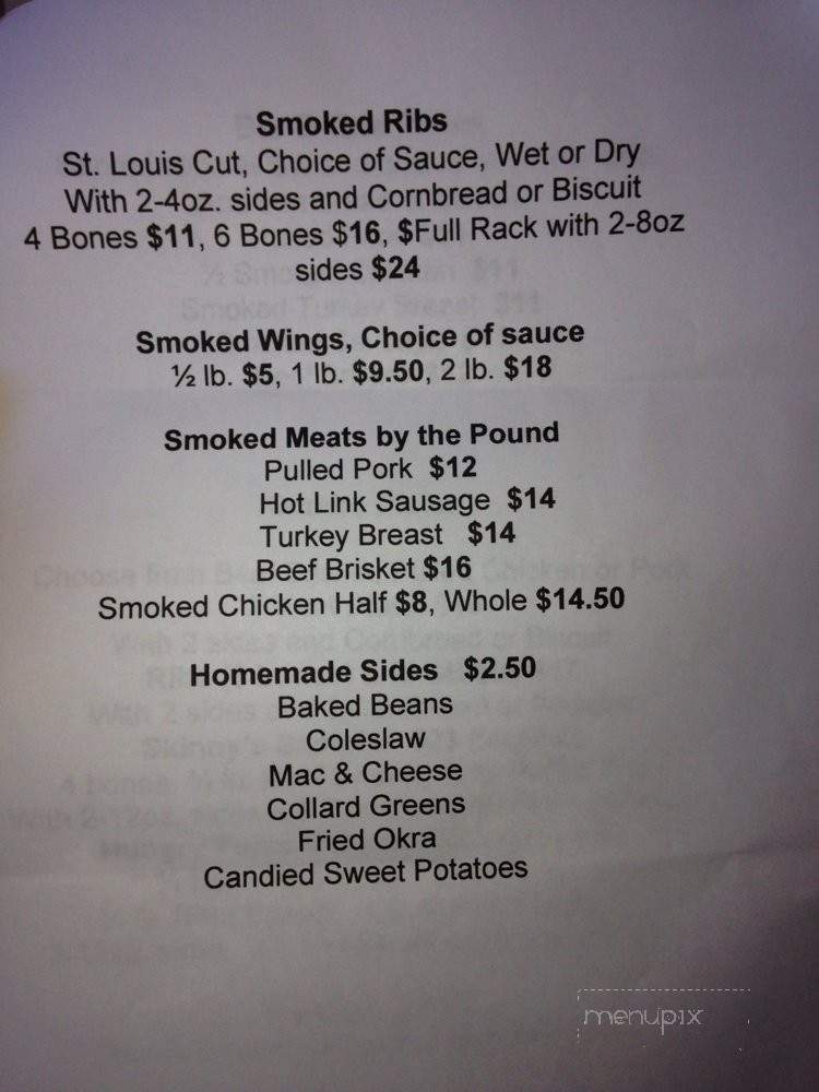 Skinny's Ribs & Bibs - Susanville, CA menu_pic
