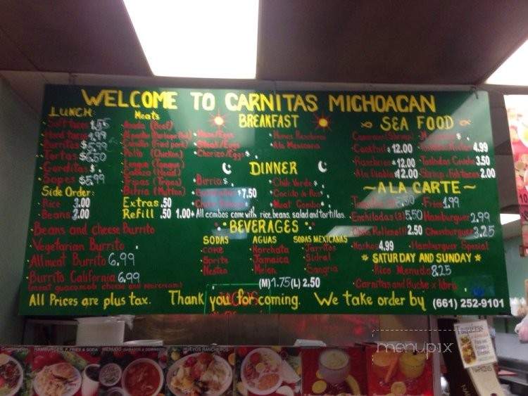 Carnitas Michoacan - Canyon Country, CA menu_pic